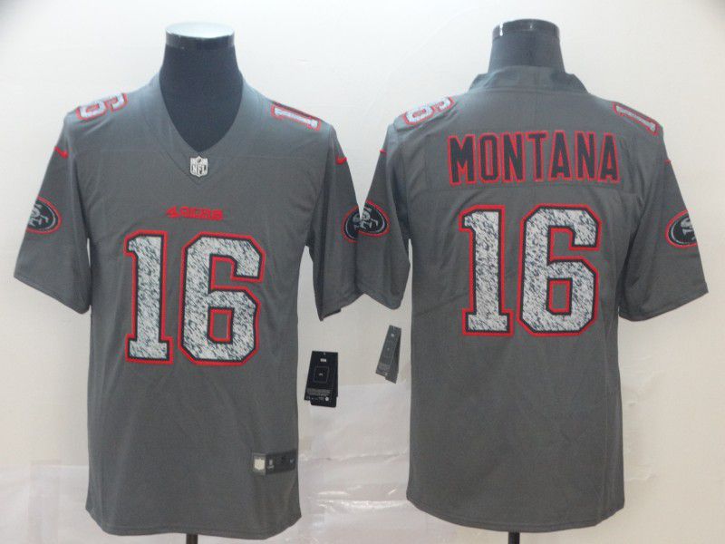 Men San Francisco 49ers #16 Montana Nike Teams Gray Fashion Static  Limited NFL Jersey